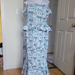 ANTONIO MELANI Blue and White Dress